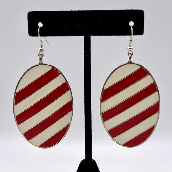 Vintage Candy Striper Earrings - Picture 1 of 5